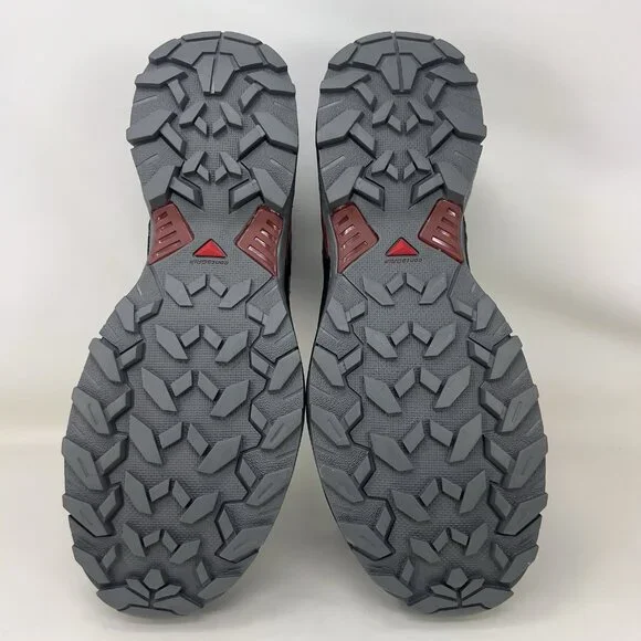 Salomon X Ultra 360 Mid CSWP Hiking Boots Grey Black Maroon Men’s Size 10.5 - Picture 8 of 9